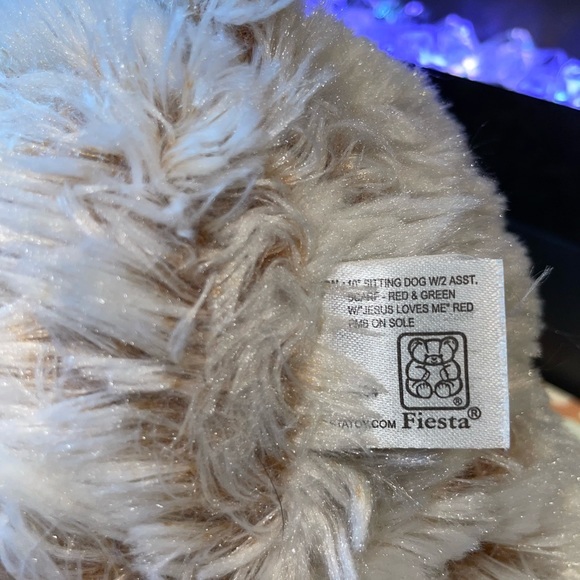 Fiesta Plush Sitting Dog 12 Inch Tan Stuffed Animal Jesus Loves Me Soft Kids Toy - Picture 8 of 11